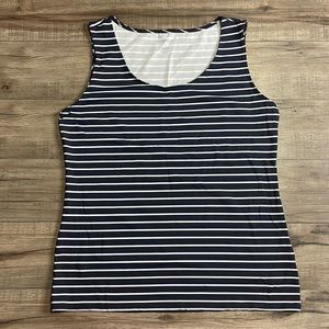 Charter Club Navy Striped Tank Size Large